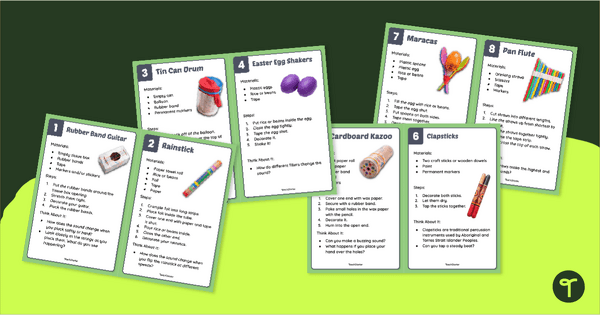 Go to ‘Make a Musical Instrument’ Activity Cards teaching resource