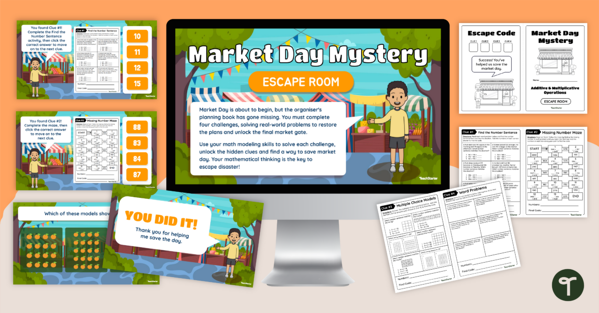 Year 3 Additive and Multiplicative Operations Escape Room teaching resource