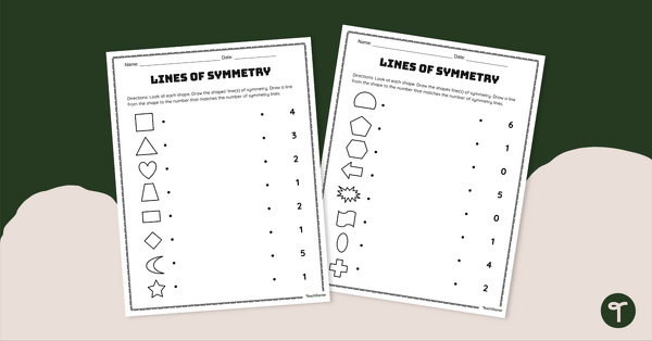 Go to Matching Lines of Symmetry Worksheets teaching resource
