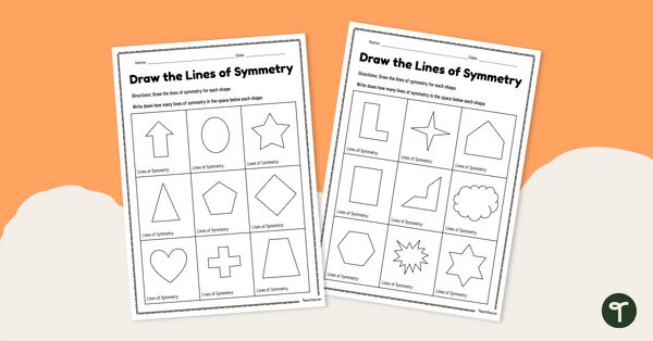 Go to Draw The Line of Symmetry Worksheets teaching resource