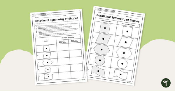Go to Rotational Symmetry of Shapes Year 4 Worksheet teaching resource