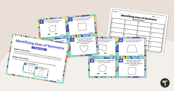 Go to Identifying Lines of Symmetry Task Cards teaching resource