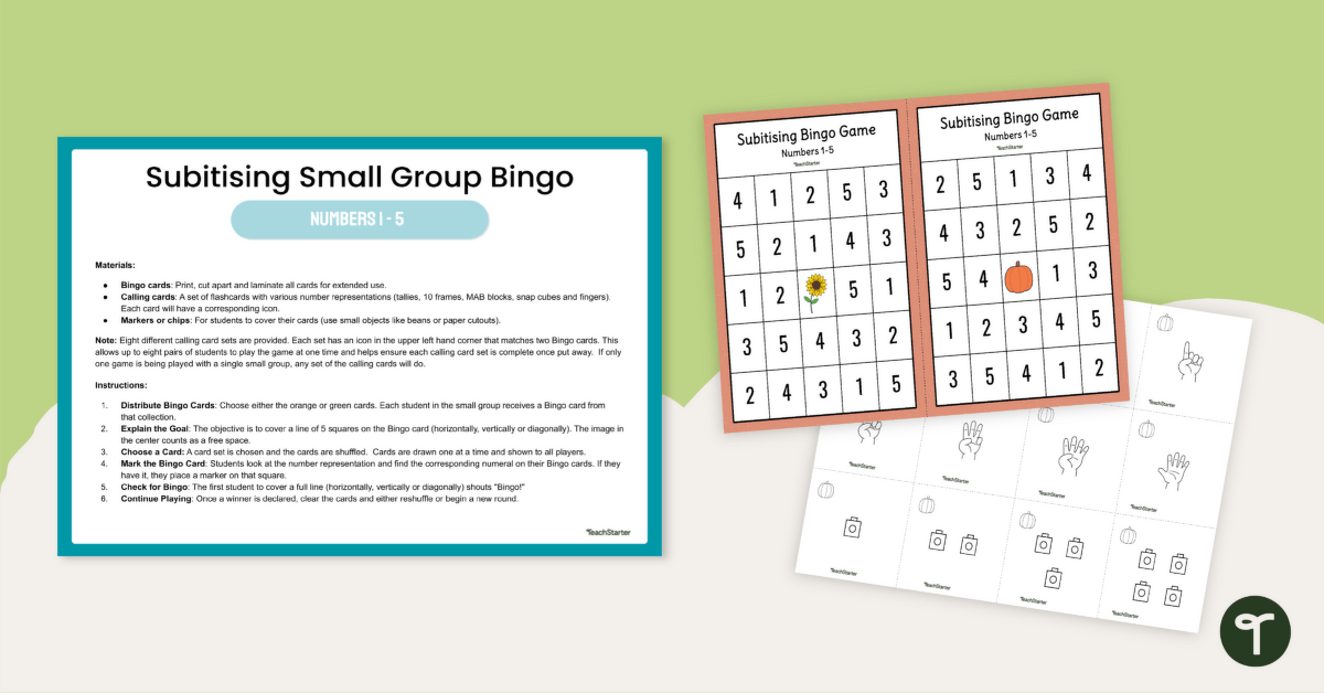 Subitising Bingo Games teaching resource