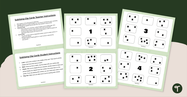 Go to Subitising Activity — Clip Cards teaching resource
