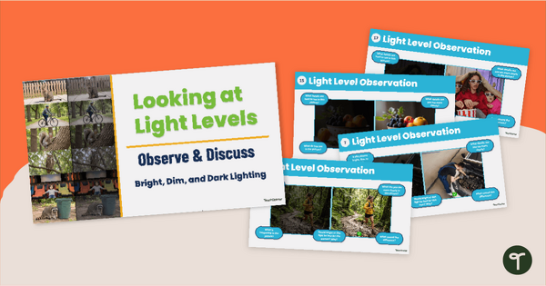 Go to Dark, Dim, or Bright? Light Observation Activity Slides teaching resource