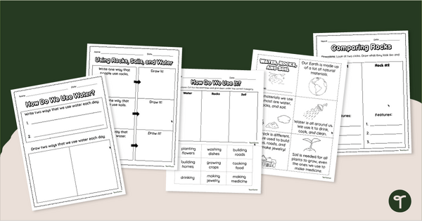 Go to Using Water, Rocks and Soils - Science Worksheets teaching resource