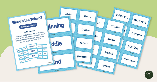 Go to Where’s the Schwa Sound? Sorting Activity teaching resource
