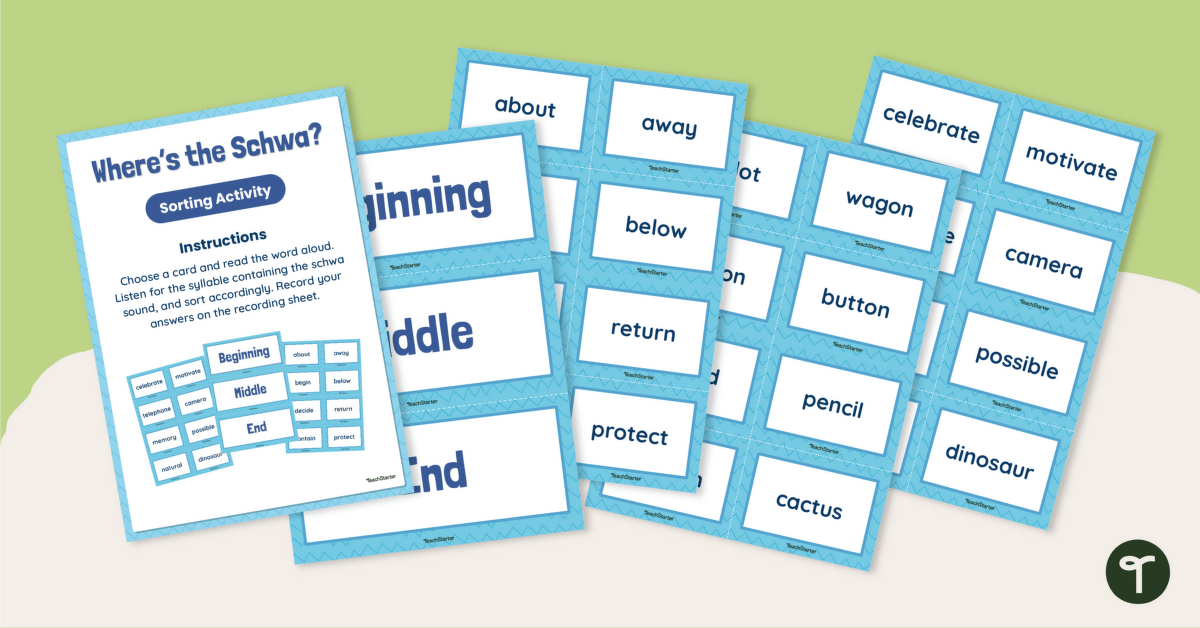 Where’s the Schwa Sound? Sorting Activity teaching resource