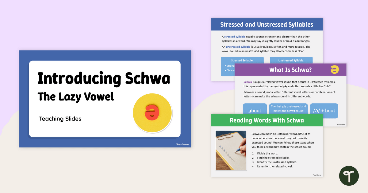 What Is Schwa? Teaching Slides teaching resource
