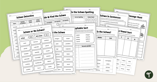 Go to Schwa Worksheets teaching resource