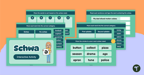 Go to Schwa Words Interactive Activity teaching resource