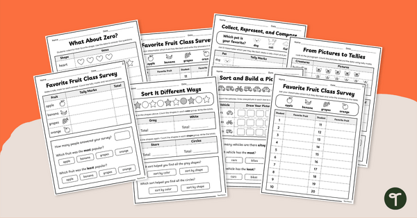 Go to Collecting and Organizing Data Worksheet Pack teaching resource