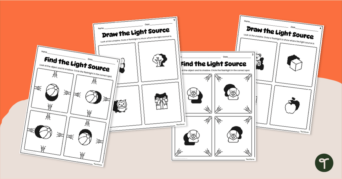 Locate the Light Source Worksheets teaching resource