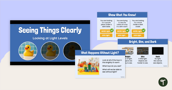 Go to Seeing Things Clearly! Light & Visibility PowerPoint teaching resource
