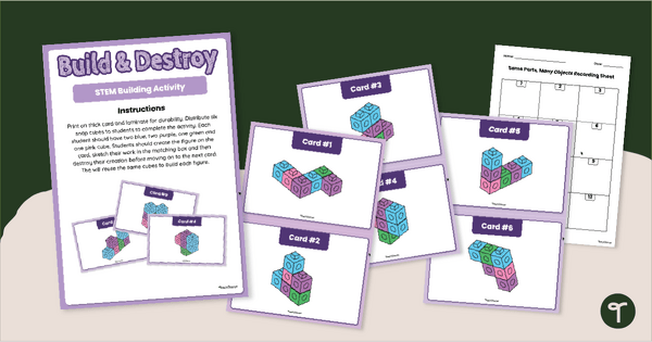 Go to Block Building Challenges Task Cards teaching resource
