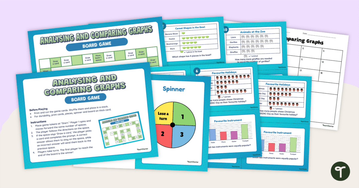 Analysing and Comparing Graphs Board Game teaching resource