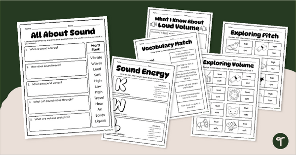 Go to Exploring Sound Energy Worksheet Pack teaching resource