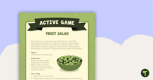 Fruit Salad Active Game teaching resource