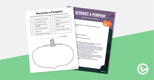 Preview image for Decorate a Pumpkin - Halloween Game - teaching resource