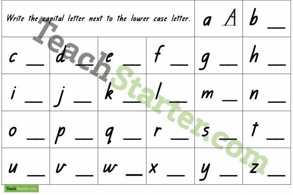 Writing Capital Letters teaching resource