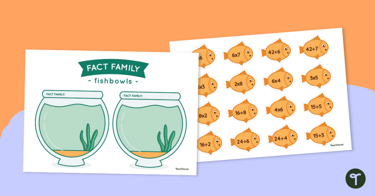 Fact Family Fishbowls - Multiplication and Division teaching resource