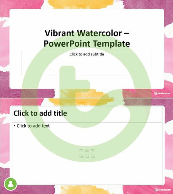 Vibrant Watercolor – PowerPoint Template teaching resource