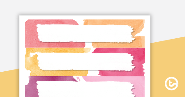 Vibrant Watercolour - Tray Labels teaching resource