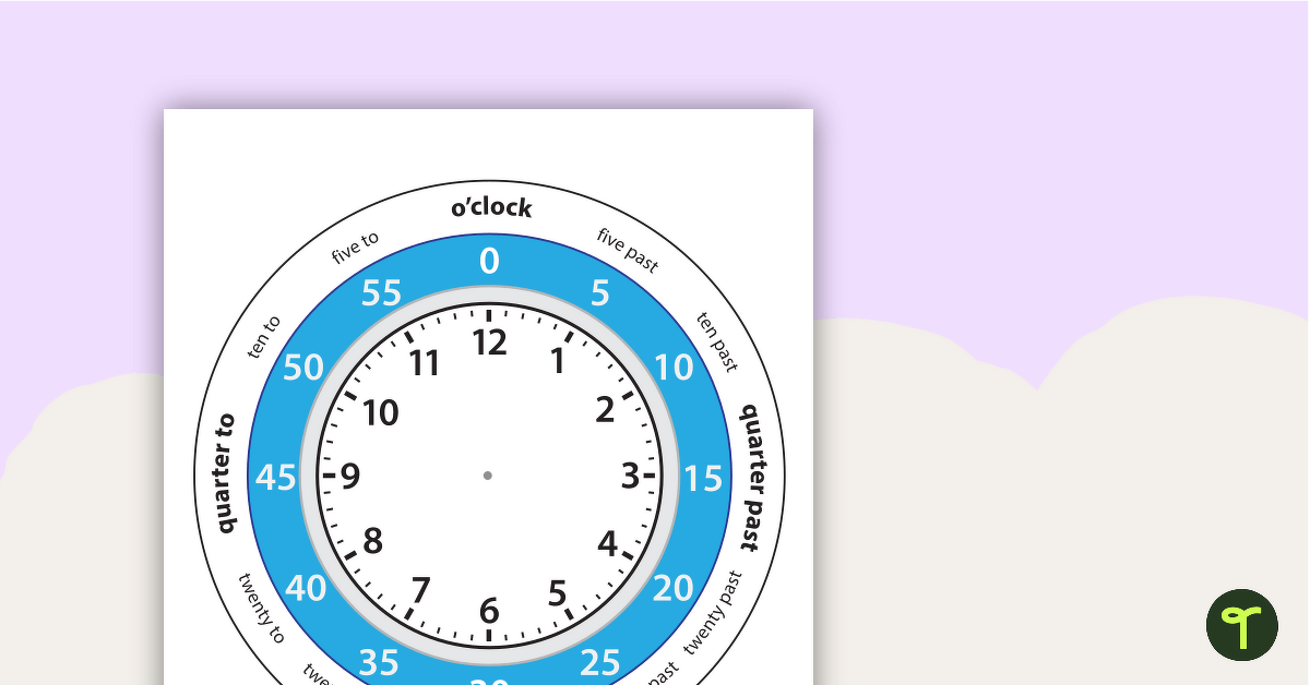 12 Hour Clock Template teaching resource
