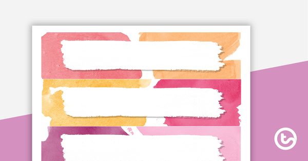 Vibrant Watercolor - Tray Labels teaching resource