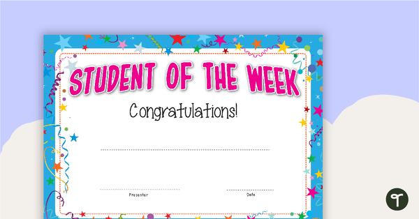 Go to Student of the Week Certificate teaching resource