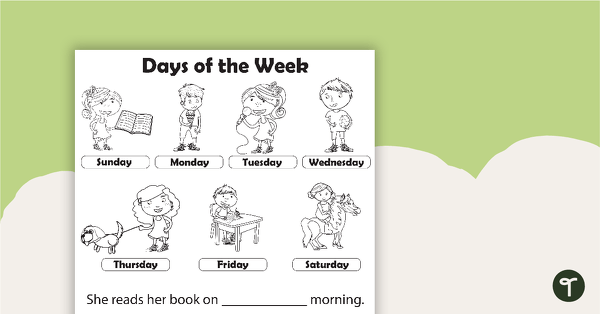 Days of the Week Worksheet - Writing teaching resource