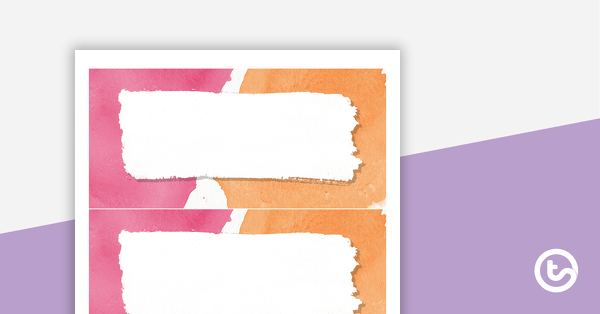 Vibrant Watercolor - Word Wall Template teaching resource