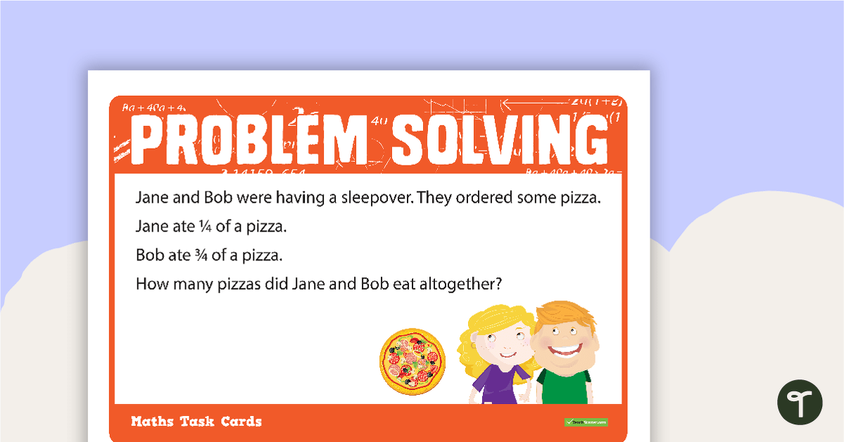 Math Problem Solving Cards - Grades 2 and 3 teaching resource