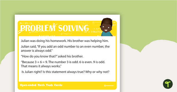 Go to Open-ended Math Problem Solving Cards – Grades 2-4 teaching resource