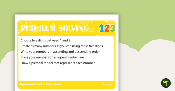 Open-ended Math Problem Solving Cards – Grades 2-4 teaching resource