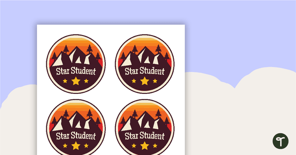 Camping - Star Student Badges teaching resource