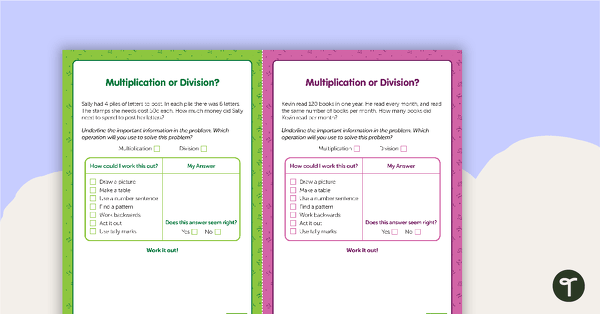 Go to Multiplication or Division? Working Cards teaching resource