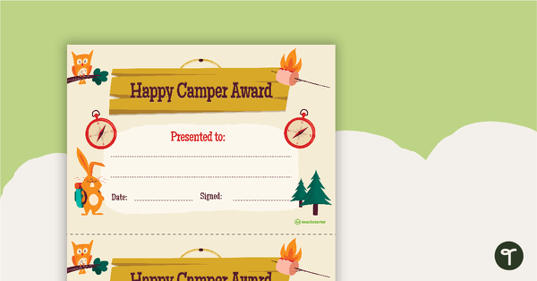 Go to Camping - Award Certificate teaching resource