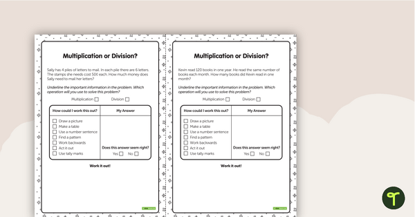 Go to Multiplication or Division? Problem Solving Cards teaching resource