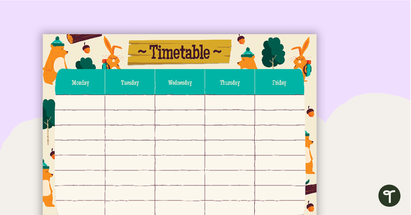 Go to Camping - Weekly Timetable teaching resource