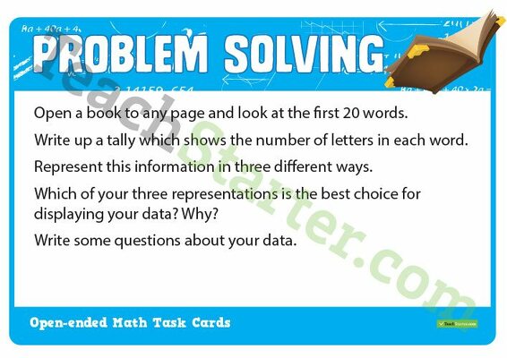 Open-ended Math Problem Solving Cards - Upper Elementary teaching resource