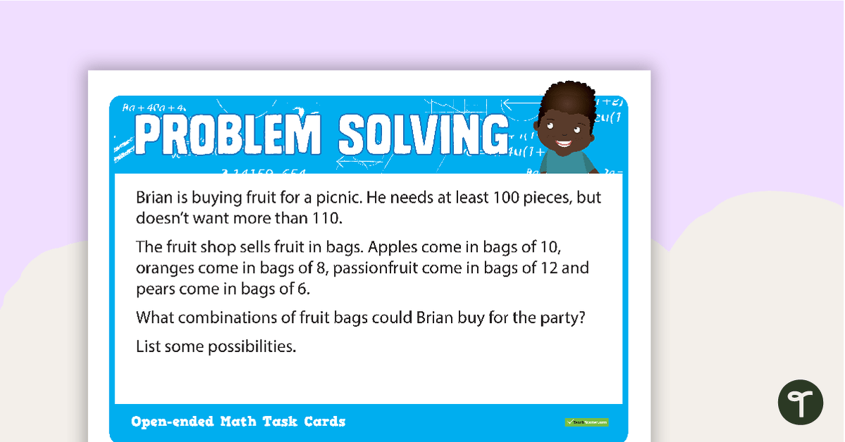 Open-ended Math Problem Solving Cards - Upper Elementary teaching resource
