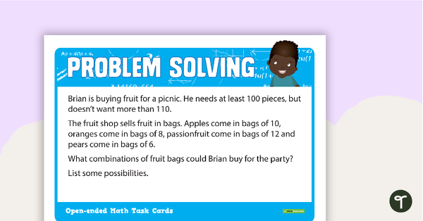 Go to Open-ended Math Problem Solving Cards - Upper Elementary teaching resource