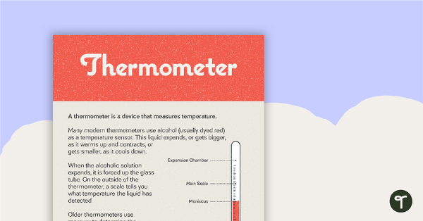 Thermometer Poster (with Description) teaching resource