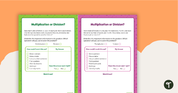 Go to Multiplication or Division? Working Cards teaching resource