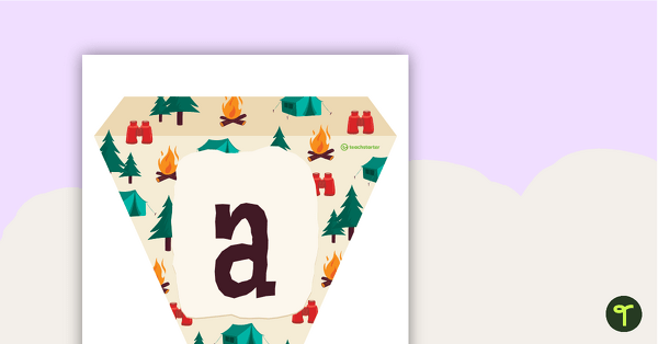 Camping - Letters and Numbers Bunting teaching resource
