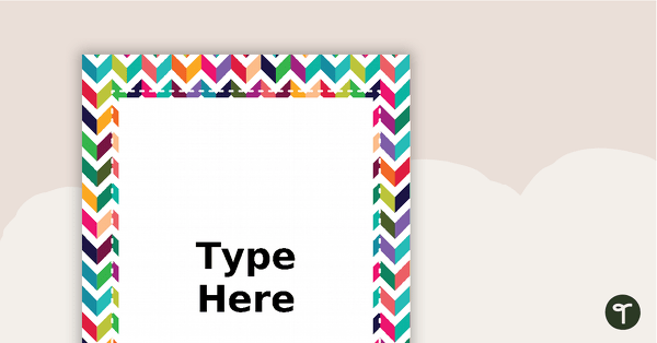 Editable Title Page Borders - Chevrons teaching resource