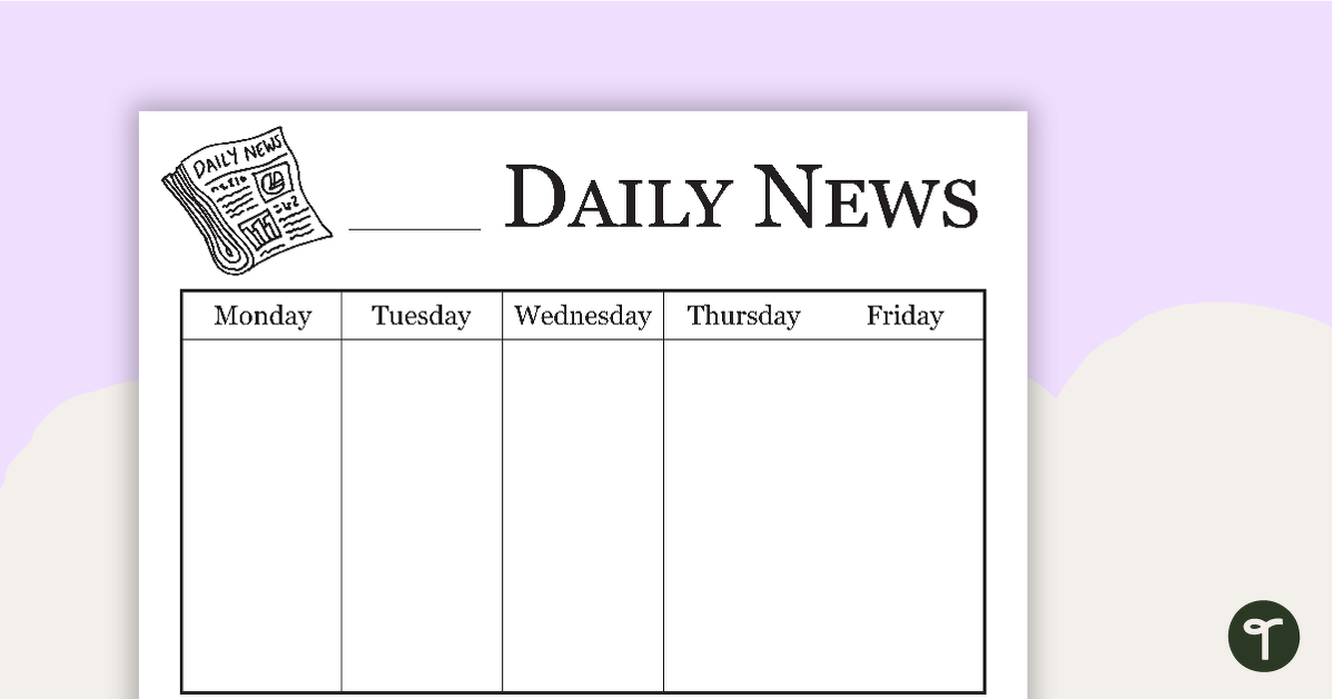 Daily News Chart - BW teaching resource
