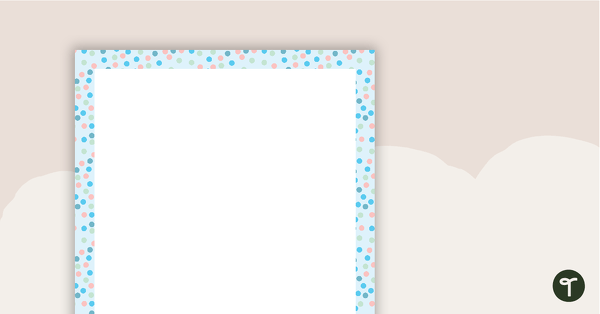 Go to Pastel Dots - Portrait Page Border teaching resource