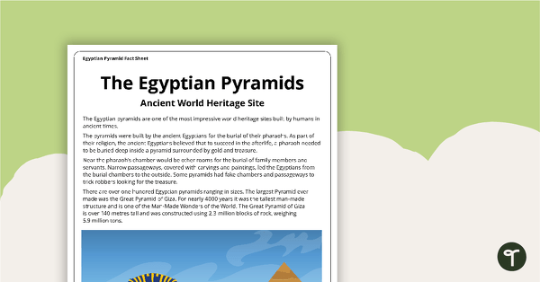 Go to The Egyptian Pyramids - Comprehension Task teaching resource